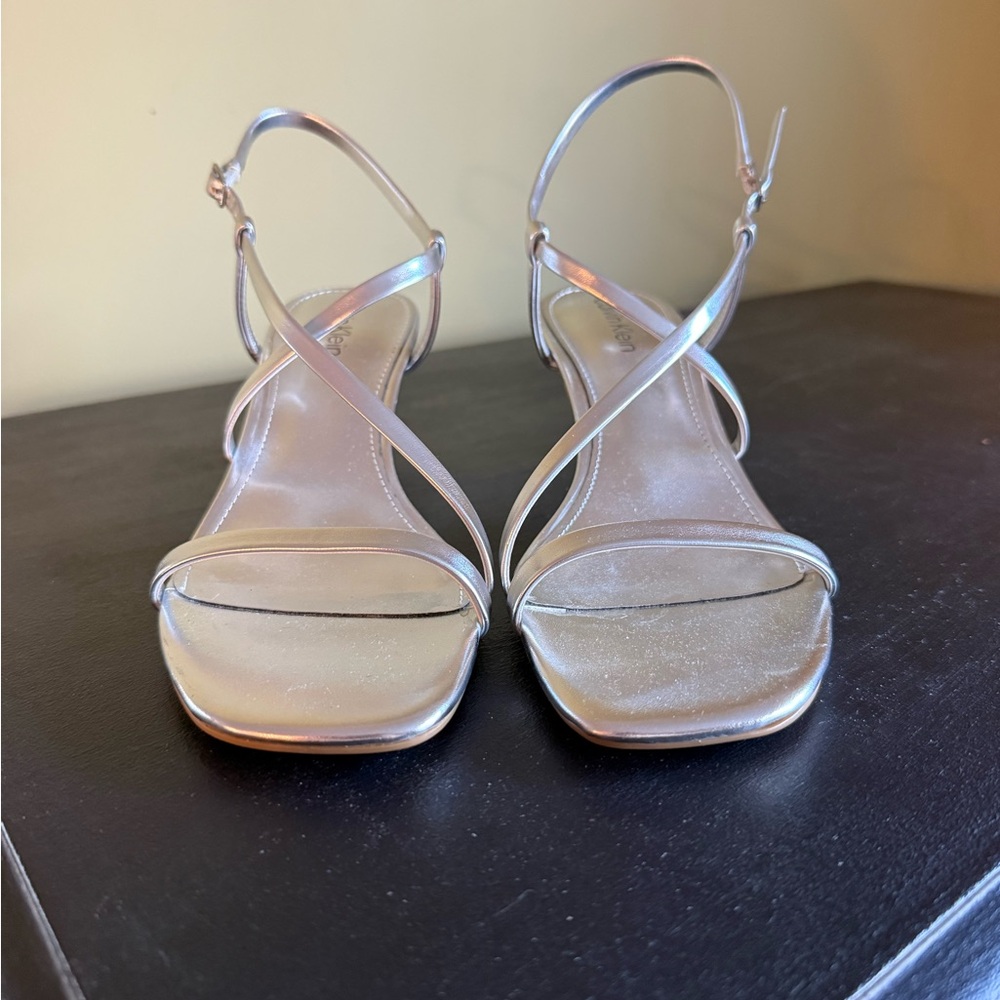 Calvin Klein Metallic Silver Heels